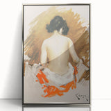 Modern Wall Art - Nude Figure with Kimono | Elegant Minimalist Decor