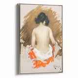 Modern Wall Art - Nude Figure with Kimono | Elegant Minimalist Decor