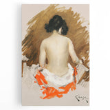 Modern Wall Art - Nude Figure with Kimono | Elegant Minimalist Decor