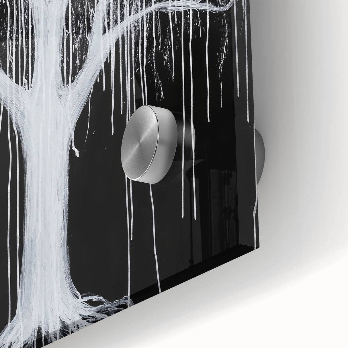 Modern Black and White Abstract Tree Wall Art - Large Canvas