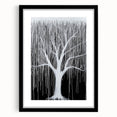 Modern Black and White Abstract Tree Wall Art - Large Canvas