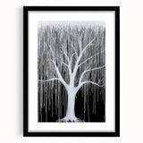 Modern Black and White Abstract Tree Wall Art - Large Canvas