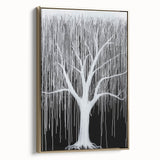 Modern Black and White Abstract Tree Wall Art - Large Canvas