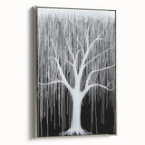 Modern Black and White Abstract Tree Wall Art - Large Canvas