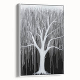 Modern Black and White Abstract Tree Wall Art - Large Canvas