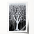 Modern Black and White Abstract Tree Wall Art - Large Canvas