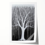 Modern Black and White Abstract Tree Wall Art - Large Canvas