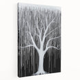 Modern Black and White Abstract Tree Wall Art - Large Canvas