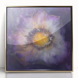 Framed minimalist abstract art piece showcasing gold accents on an acrylic surface, perfect for modern home decor. Ideal for enhancing contemporary interiors with elegance.