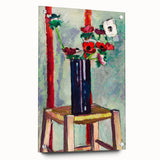 Modern Wall Art - Vibrant Anemones in Dark Vase | Colorful Contemporary Art