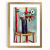 Modern Wall Art - Vibrant Anemones in Dark Vase | Colorful Contemporary Art