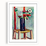 Modern Wall Art - Vibrant Anemones in Dark Vase | Colorful Contemporary Art