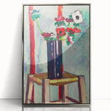 Modern Wall Art - Vibrant Anemones in Dark Vase | Colorful Contemporary Art