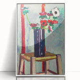 Modern Wall Art - Vibrant Anemones in Dark Vase | Colorful Contemporary Art