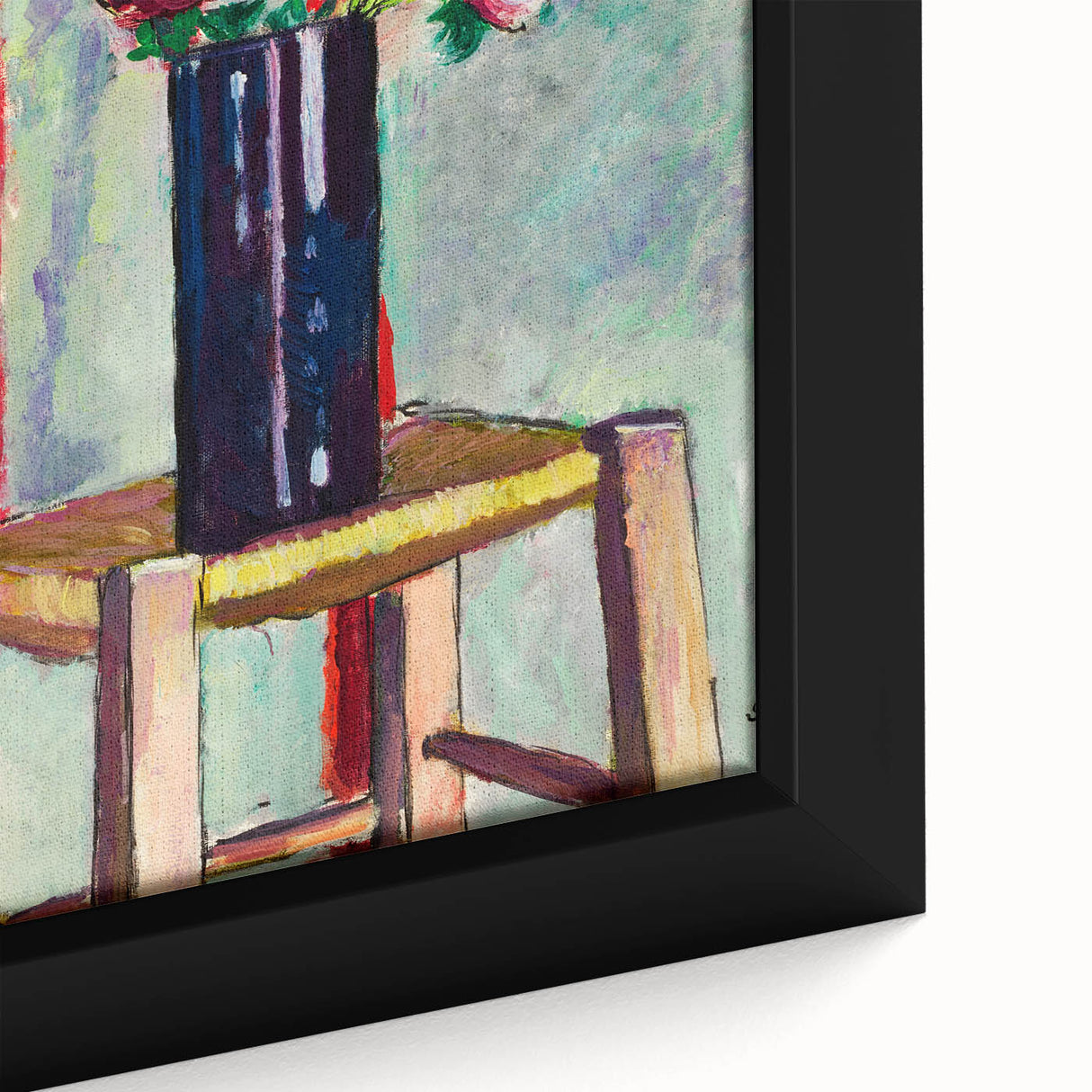Modern Wall Art - Vibrant Anemones in Dark Vase | Colorful Contemporary Art