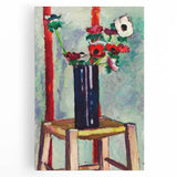 Modern Wall Art - Vibrant Anemones in Dark Vase | Colorful Contemporary Art