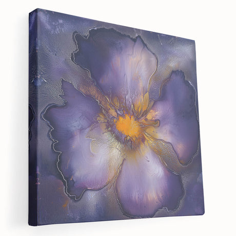 Abstract minimalist stretched canvas artwork showcasing a blend of soft pastel colors, featuring a side view that highlights its sleek edges and modern design, ideal for contemporary home decor.