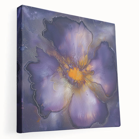 Abstract minimalist stretched canvas artwork showcasing a blend of soft pastel colors, featuring a side view that highlights its sleek edges and modern design, ideal for contemporary home decor.