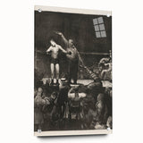 Modern Wall Art - Dramatic Boxing Match Scene | Monochrome Contemporary Print