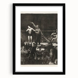 Modern Wall Art - Dramatic Boxing Match Scene | Monochrome Contemporary Print