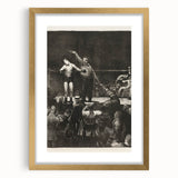 Modern Wall Art - Dramatic Boxing Match Scene | Monochrome Contemporary Print