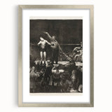 Modern Wall Art - Dramatic Boxing Match Scene | Monochrome Contemporary Print