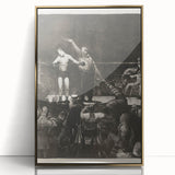 Modern Wall Art - Dramatic Boxing Match Scene | Monochrome Contemporary Print