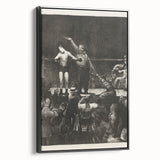 Modern Wall Art - Dramatic Boxing Match Scene | Monochrome Contemporary Print