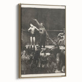 Modern Wall Art - Dramatic Boxing Match Scene | Monochrome Contemporary Print