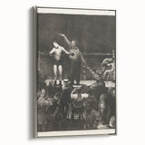 Modern Wall Art - Dramatic Boxing Match Scene | Monochrome Contemporary Print
