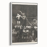 Modern Wall Art - Dramatic Boxing Match Scene | Monochrome Contemporary Print