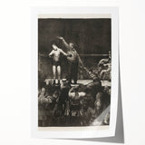 Modern Wall Art - Dramatic Boxing Match Scene | Monochrome Contemporary Print