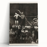 Modern Wall Art - Dramatic Boxing Match Scene | Monochrome Contemporary Print