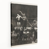 Modern Wall Art - Dramatic Boxing Match Scene | Monochrome Contemporary Print