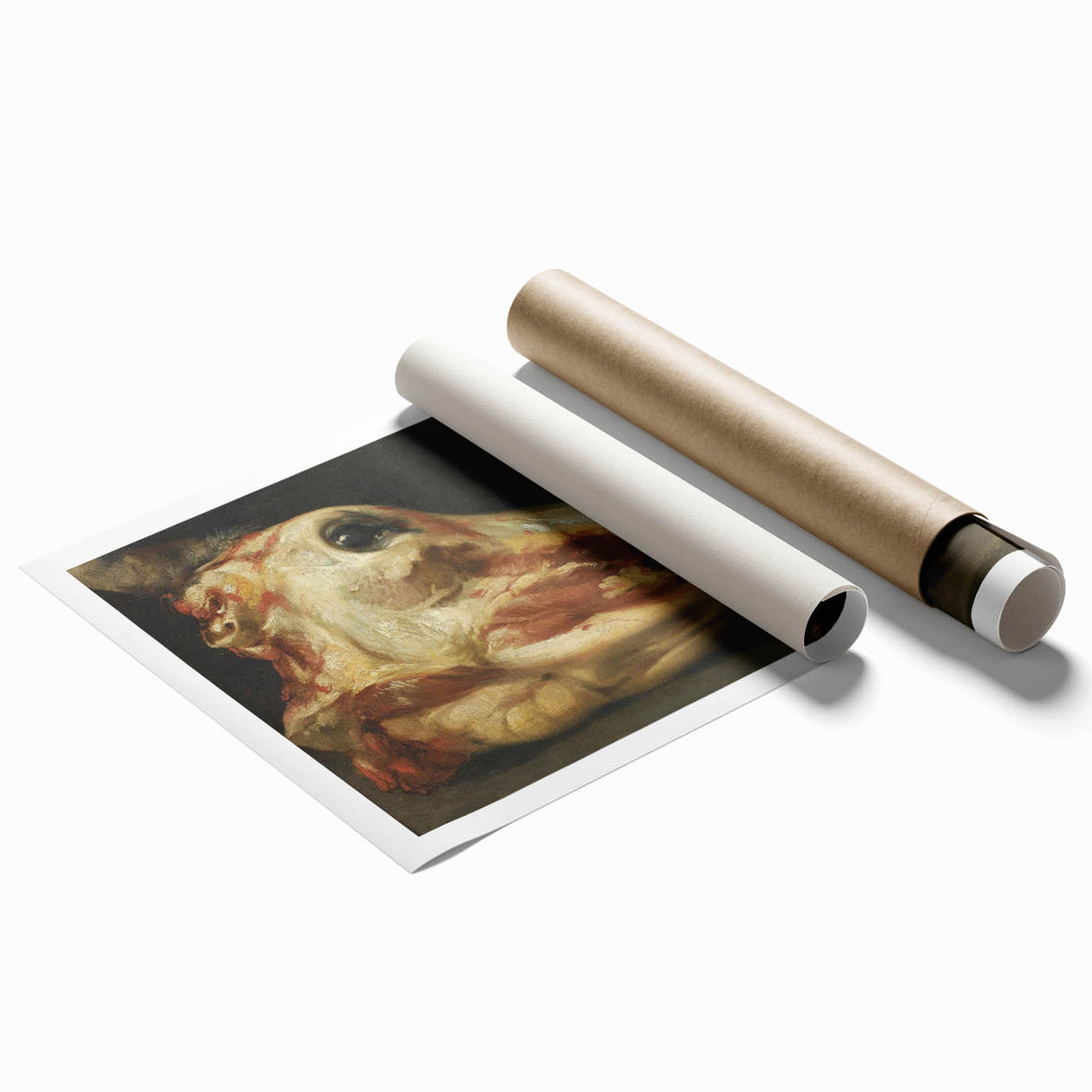 Romanticism Art: Skinned Ox Head - Goya's Historical Canvas Print