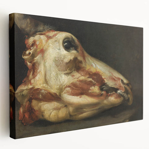 Romanticism Art: Skinned Ox Head - Goya's Historical Canvas Print