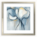 Minimalist silver-framed artwork featuring abstract designs with a mat background, showcasing a modern aesthetic perfect for contemporary home decor. Ideal for enhancing living spaces or offices.