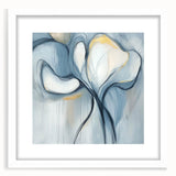 Abstract minimalist framed artwork with a white mat, showcasing a geometric design in soft pastel colors, perfect for modern home decor. Ideal for enhancing contemporary interior aesthetics and creating a calming ambiance.