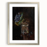 Modern Wall Art - Dark Floral Bouquet of Violets | Elegant Contemporary Art