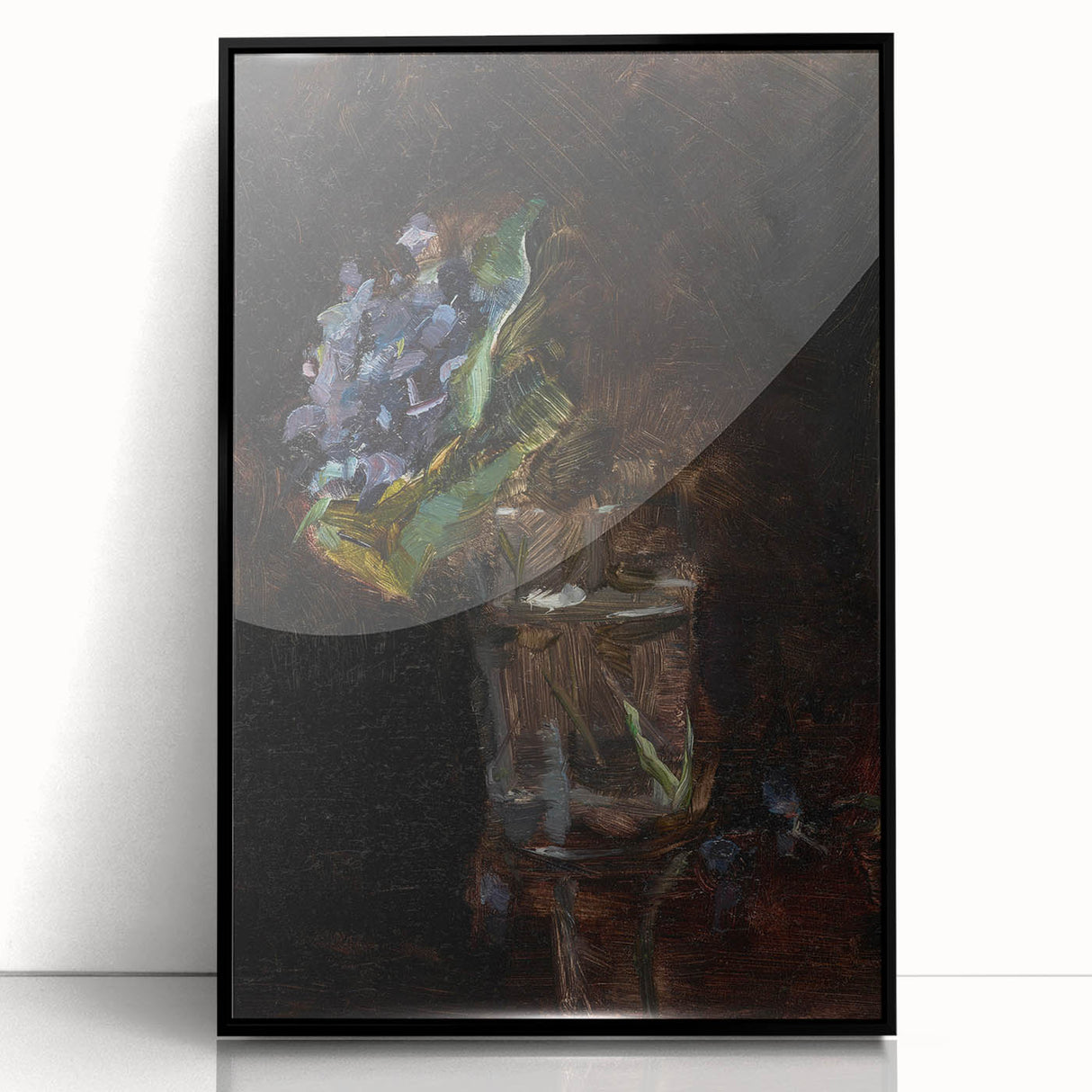 Modern Wall Art - Dark Floral Bouquet of Violets | Elegant Contemporary Art