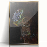 Modern Wall Art - Dark Floral Bouquet of Violets | Elegant Contemporary Art