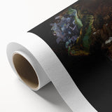 Modern Wall Art - Dark Floral Bouquet of Violets | Elegant Contemporary Art