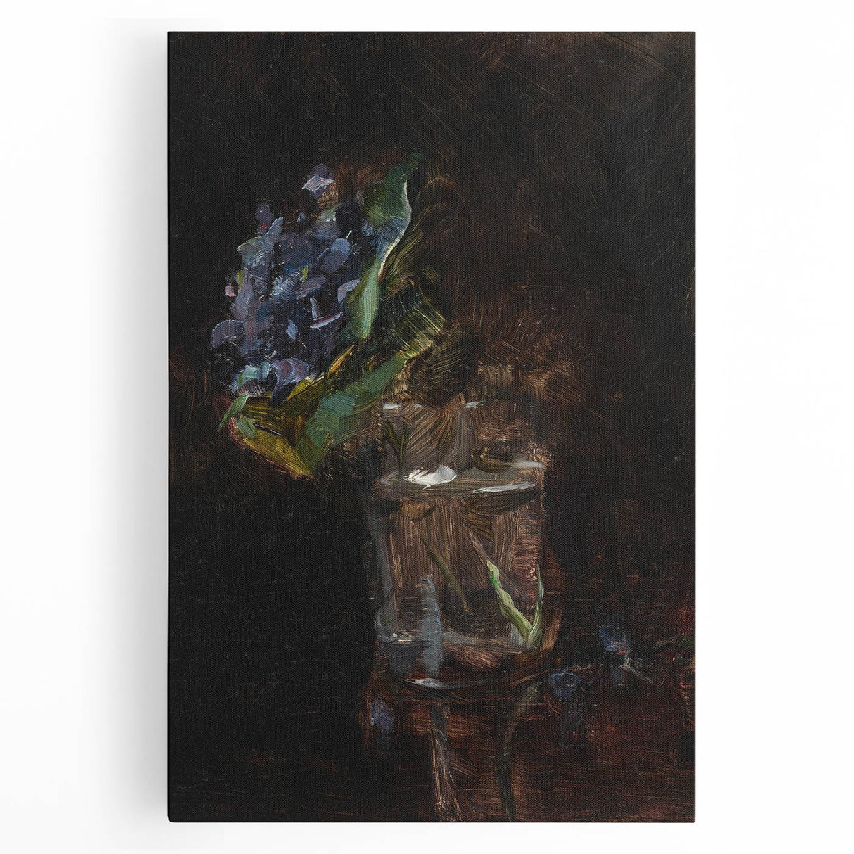 Modern Wall Art - Dark Floral Bouquet of Violets | Elegant Contemporary Art