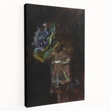 Modern Wall Art - Dark Floral Bouquet of Violets | Elegant Contemporary Art