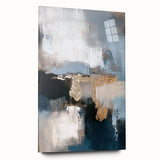 Abstract minimalist acrylic wall art design featuring a glass side view, showcasing vibrant colors and smooth textures, ideal for modern home decor.