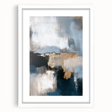 Minimalist abstract art print framed with a white mat, showcasing a sleek design perfect for modern home decor. Ideal for enhancing contemporary interiors.