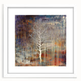 Golden Blue Abstract Tree Wall Art - Large Canvas & Framed Print