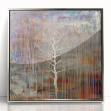 Golden Blue Abstract Tree Wall Art - Large Canvas & Framed Print