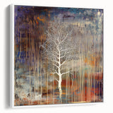 Golden Blue Abstract Tree Wall Art - Large Canvas & Framed Print