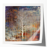 Golden Blue Abstract Tree Wall Art - Large Canvas & Framed Print